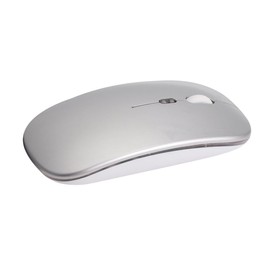 Operitacx Ultrathin Portable Wireless Mouse Dual Mode Silent Mouse for Home Office School Use Durable Silver Design