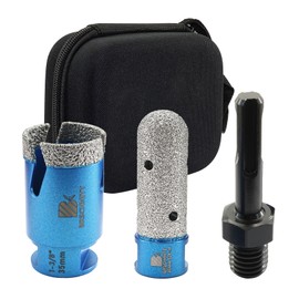 Tile Hole Saw Kit - BRSCHNITT Diamond Core Drill Bit Set 35mm Drill Bit &4/5"Diamond Finger Bit for Porcelain Tile Ceramic Marble Granite & Adapter