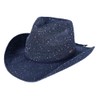 C.C Sparkly Sequin Cowboy Hat with Suede String Trim, Navy