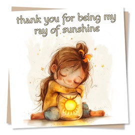 Cute Thank You Card - Thank You For Being My Ray Of Sunshine - Appreciation Card For Friend