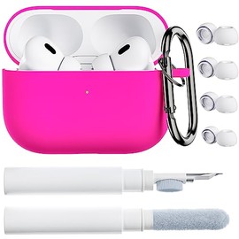 ORNARTO 4 en 1 Funda para AirPods Pro  Compatible con Estuches de AirPods Pro 1 y 2 Incluye Limpiador, Carcasa de Silicona Líquida con Tapones y...   