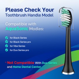 Toothbrush Replacement Heads Compatible with AquaSonic Black Series/Black Series pro/Vibe Series/Duo Series pro Electric Toothbrush, Balck, 10 Pack