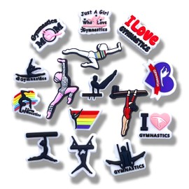 MOKADON 15Pcs Gymnastics Shoe Charms, Shoe Decoration Party Gifts For Boys Girls Kids, Women, Men, Polyvinyl Chloride, No Gemstone