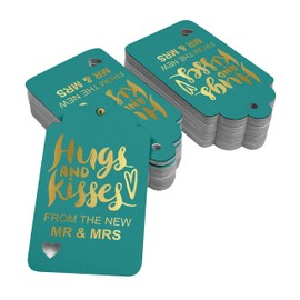 Inkdotpot Pack Of 50 Hugs And Kisses From The New Wedding Favor Paper Tags Craft Real Gold Foil Hang Tags