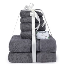 FAITH, HOPE, LOVE HOME DÉCOR Bathessentials 100% Cotton Extra Heavy 6 Piece Bath Towel Set - Grey