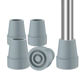 supregear Cane Tips (4-Pack), Non-Slip Stable 22 mm Replacement Cane Tip for Walking Cane Crutch Sticks High-Strength Rubber and Carbon Black Mixed Foot Pad Folding Cane Accessory, Grey