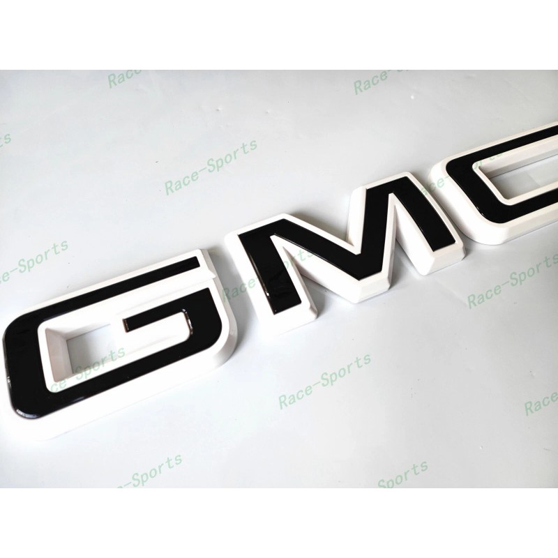 Auto GMC OVERLAY Front Rear White Black GMC Emblem 2019+