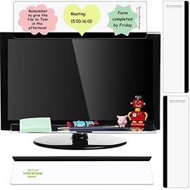 3 Pieces Monitor Message Board Multifunction Computer Side Panel Memo Top Mount Monitor Acrylic Transparent Sticky Note Holder for Monitor Screen Cabinet, (Left and Right)
