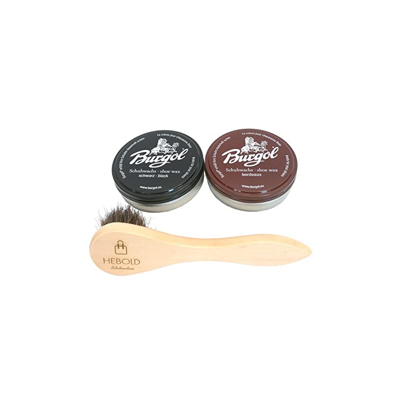 Burgol Hebold Schuhmacherei Small Set Shoe Wax Black Bordeaux and