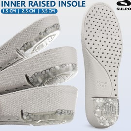 SULPO Shoe Insoles Raiser - Elastic Shock Absorbing Insoles - Heel Lift Inserts for Men and Women - Shoe Insoles - Elevator Shoes Men - 1 Pair - Size 35-36