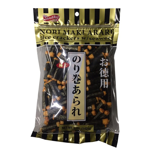 Nori Maki Arare Rice Crackers with Seaweed 5 oz per Pack (2 Pack)