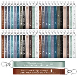 Roowest 120 Pcs Bible Keychain Scriptures Bible Verse Keychain Lanyard Inspirational Gifts Bulk Religious Church Gift (Dark Color)