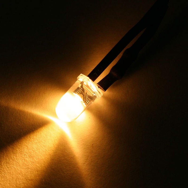 uxcell 10Pcs 5mm Pre Wired LED, Orange DC3-5V Clear Lens,