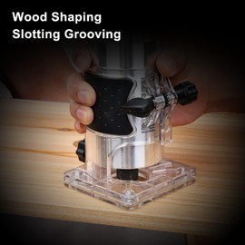 Elevon Wood Router, Laminate Milling Engraving Hand Machine Joiner Tool Electric Trimmer, 800W 110V Compact Palm Router, Woodworking Tools for Woodworking, Edge Guide and Roller Guide, 11 pcs