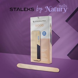 STALEKS PRO PapmAm Expert 20 Disposable Straight Wooden File Base, Pack of 50