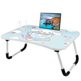 Kawaii Laptop Desk Foldable Kawaii Bed Desk Table Cute Folding Breakfast Tray Portable Lap Standing Desk Notebook Stand Reading Holder for Bed/Couch/Sofa/Floor (Blue)