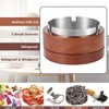 Wooden Ashtray With Stainless Steel Inner Box - Flameproof, Circular