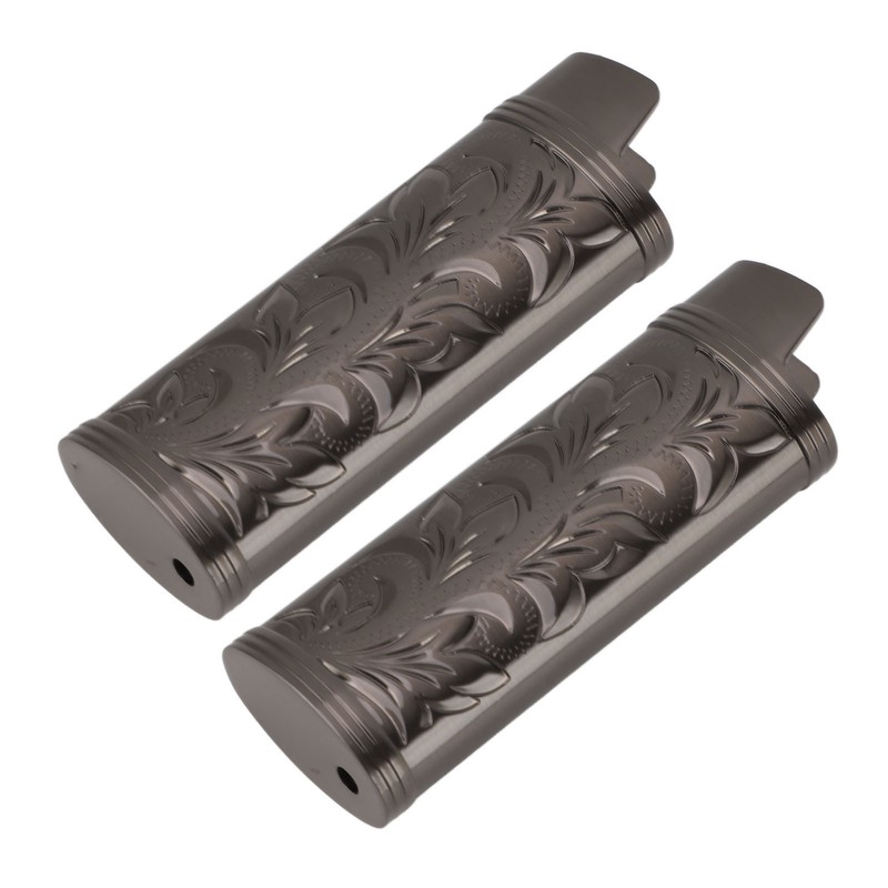 2PCS Torch Lighter Case Vintage Zinc Alloy Eye Catching Long