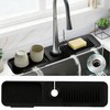 Luckissixs 24'' Longer Kitchen Faucet Mat, Silicone Sink Splash Guard
