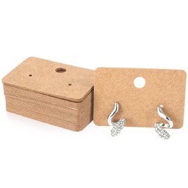 Earring Cards, 100Pcs Earring Display Holder Cards, 1.77 x 1.26 Inches Brown Earring Display Cards, Kraft Paper Earrings Tags, Hanging Jewelry Display Cards for Selling, Display, Retail, DIY Crafts
