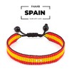 Spain Flag Bracelet: Handmade Bracelet,Adjustable Beaded Boho-Style Rope Bangle with