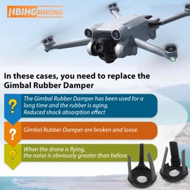 for DJI Mini 3 Pro Gimbal Shock Absorption Rubber Replacement for DJI Mini 3 Damper Rubber Gimbal Camera Shock Absorber Cushion Drones Accessories Parts with Tools(1pair) Extended