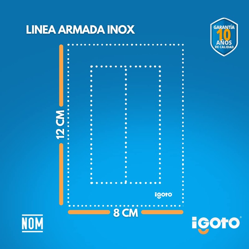 iGoto INOX2008 con 1 apagador escalera de 3 módulos, Acero