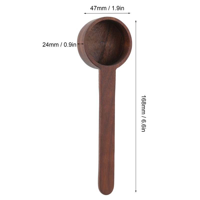 2Pcs Walnut Coffee Bean Measuring Spoon Food Grade Salt Spoon