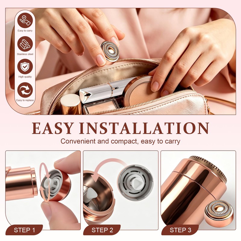 6PCS Gen 2 Replacement Heads for Flawless Facial Hair Remover,