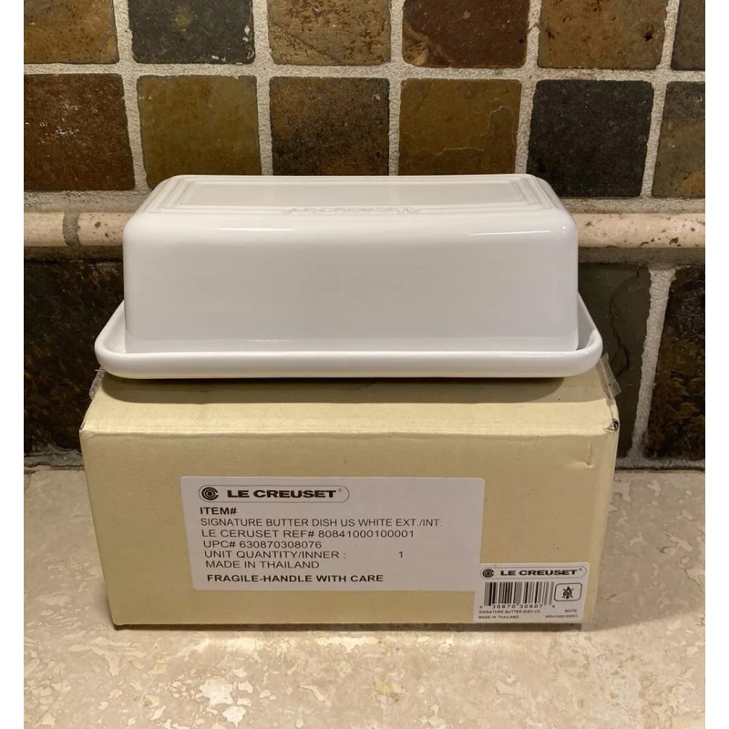 Le Creuset "White" Signature Butter Dish LE CREUSET Stoneware Covered