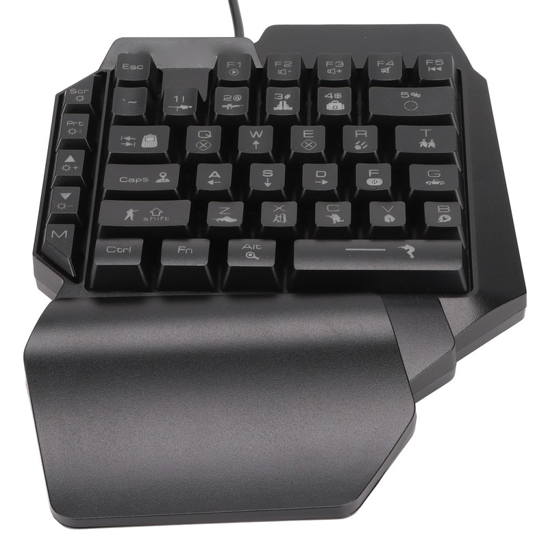 One Handed Gaming Keyboard 39 Keys Luminous Ergonomic Design Anti