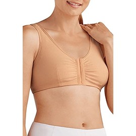 AMOENA Women's Frances Front-Closure Leisure Bra Nude, Large DD/E