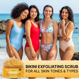 Exfoliante Corporal Para La Zona Del Bikini, Tratamiento Para Vellos Encarnados Y Tratamiento Para La Irritación Por Afeitado En Mujeres. Ácido Kójico, Cúrcuma Y Aha/Bha. Suaviza, Ilumina Y