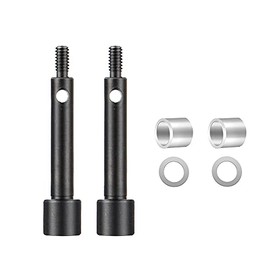 Maleonn 2Pcs RC Wide Track Steel Drive Stub Axle Front Steering CVD Drive Shaft Set for 1/24 RC Crawler Car SCX24 Upgrades 90081 Deadbolt Accessories,Front Shaft 24.5mm