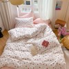 Bildenly Heart Duvet Cover Set Queen Size Cute Red Pink