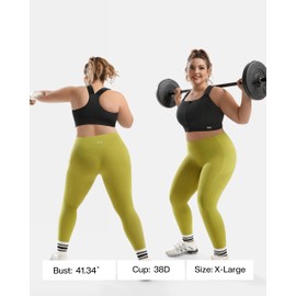 VFUS High Impact Sports Bras Non Pads Zip Front Adjustable Racerback Bra for Large Bust Women Workout Running (X-Large, Black)