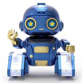 Aikmi Robot Toys for Kids 5-7, Rechargeable Remote Control Robot with Projector Night Light for Kids, Gesture Sensor, Music, Toys for 6 Year Old Boys Girls Birthday Present Boy Toy (Blue)