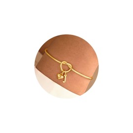 M MOOHAM Maid of Honor Gifts - Bridal Shower Gift, Bridesmaid Proposal Gifts, Gold Knot Bracelet for Women, Dainty Gold Bracelets, Heart Initial J Bracelet, Gold Jewelry for Women