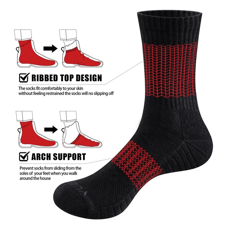YUEDGE Men's Socks, Sports, Thick, Work, Golf, Training, Crew Length,