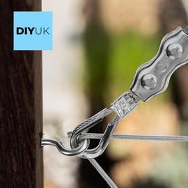 DIYUK Cup Hooks Screws 65mm x 4.0mm (Pack of: 100) Ceiling Screw in Heavy Duty Wood Thread Steel Zinc Plated