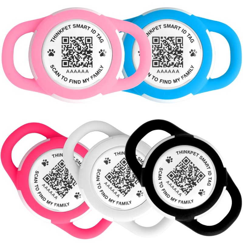 ThinkPet AirTag Dog Collar Holder with QR Code Smart Pet