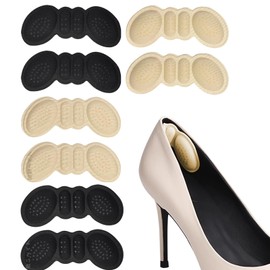 BEAUTY PLAYER Anti-Shoe Pad, Prevents Slipping, Prevents Slipping, Heel Pads, Shoe Heel Protection Pads, Thick 2 Pairs, Thin 2 Pairs (Black, 2*(3+6))