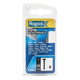 Rapid Nägel Typ 8, 25mm Stauchkopfnägel 18Ga, 1.000 Stk., für tacker, druckluftnagler und elektronagler