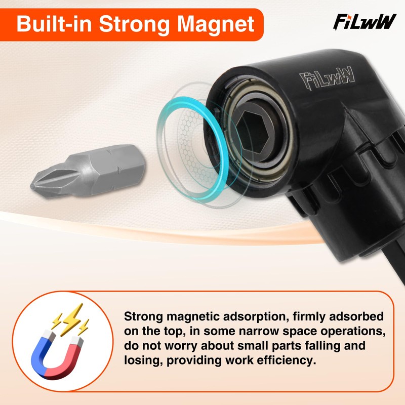 FiLwW 105 Degree Right Angle Drill Adapter Set, 2025 Upgrade