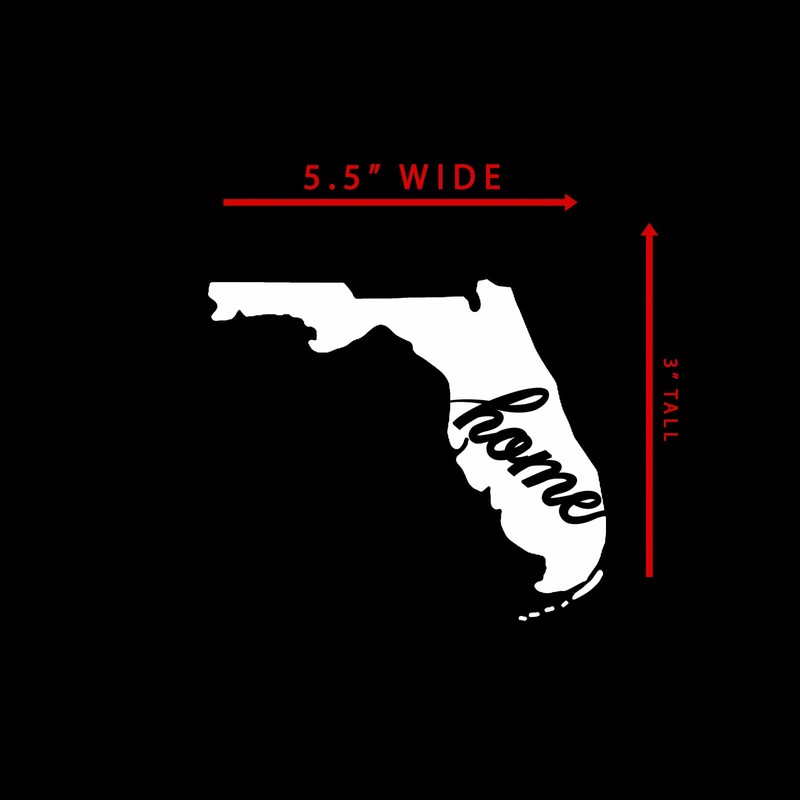 Florida Home State Sticker Decal Notebook Car Laptop 5.5"x4.75" (White)