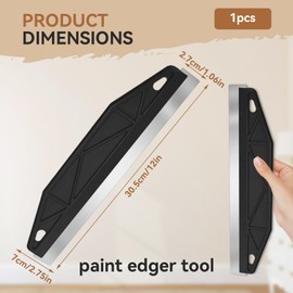 12 Inch Stainless Steel Paint Edger Tool – Straight Edge Trim Guard, Cutting in Tools for Painting, Skirting Board Shield, Wallpaper Scraper