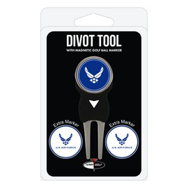 Team Golf Military Air Force Divot Tool Pack with 3 Golf Ball Markers Divot Tool with 3 Golf Ball Markers Pack, Markers are Removable Magnetic Double-Sided Enamel