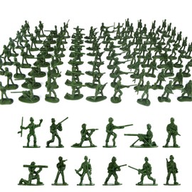 Larfraecy Mini Soldier Action Figures 100 Pcs Military Plastic Toy Set Military Combat Force War Games Plastic Mini Army Man Toy Set for Kids Toy small Soldiers for Boys Ages 3+ (Green)