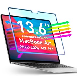 VINTEZ Magnetic Blue Light Screen Protector Compatible With MacBook Air 13.6" 2022, 2023, 2024, 2025 M2, M3 Anti Blue Light Blocking Filter for Laptop