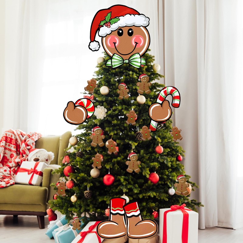 Auirre Gingerbread Man Christmas Tree Topper Head Arms and Legs,